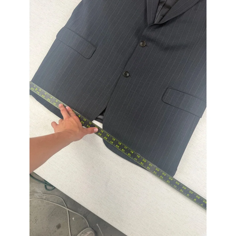 Brooks Brothers 346 Mens 46L Pinstripe Wool Stretch Blazer Charcoal‎ Grey